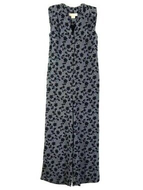 Michael Michael Kors Women Floral Lace Print Wide Leg Jumpsuit White Black Large
